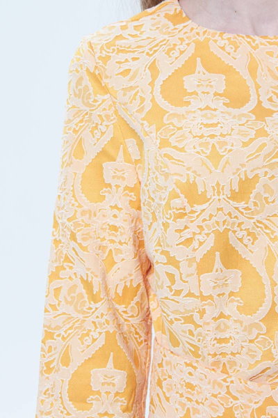 Летнее хлопковое платье с жаккардовым узором и с широкой складкой BirizModa 21С0002 желтый - фото 2