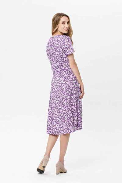 Платье приталенное с коротким рукавом и цветочным принтом BirizModa 21С0009 лаванда - фото 2