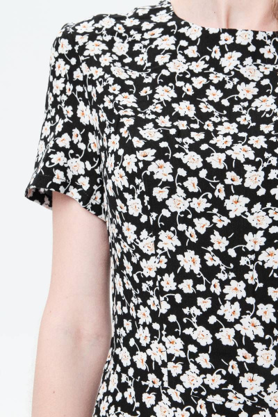 Платье из вискозы на каждый день с цветочным принтом BirizModa 21С0009 черный,бежевый - фото 3