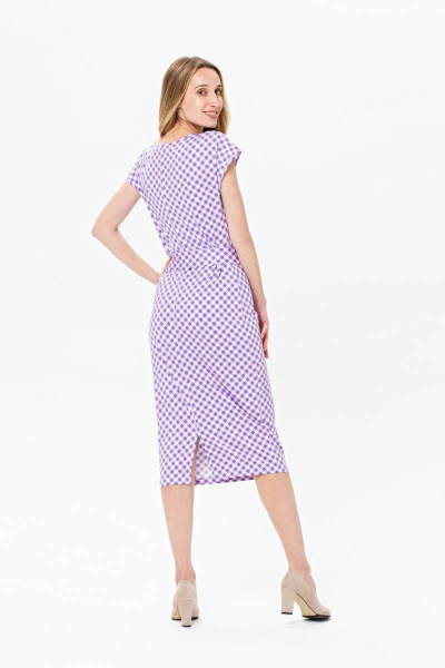 Платье из вискозы с приталенным силуэтом и поясом BirizModa 21С0013 лаванда - фото 2