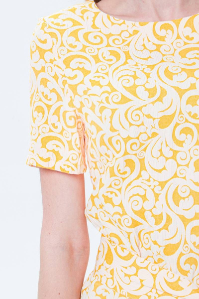 Платье из хлопка с романтичным дизайном и поясом BirizModa 21С0016 желтый - фото 3