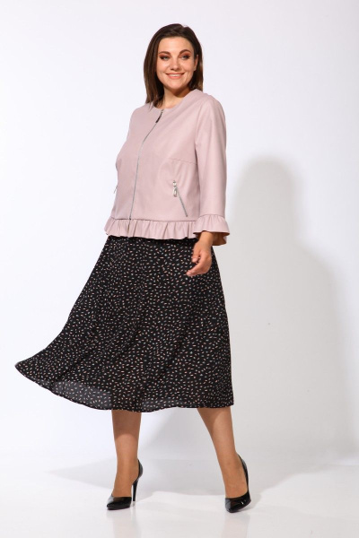 Куртка, платье Karina deLux М-9911 пудра-черный - фото 6