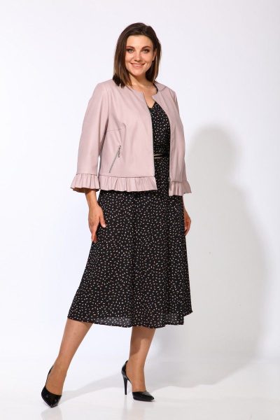 Куртка, платье Karina deLux М-9911 пудра-черный - фото 4