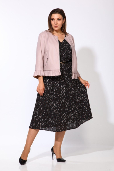 Куртка, платье Karina deLux М-9911 пудра-черный - фото 3