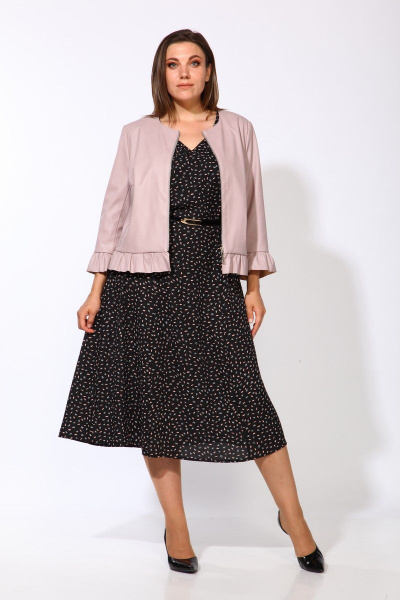 Куртка, платье Karina deLux М-9911 пудра-черный - фото 2