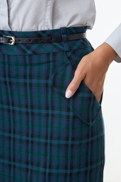 Юбка Anelli 1109 зеленая_клетка - фото 3