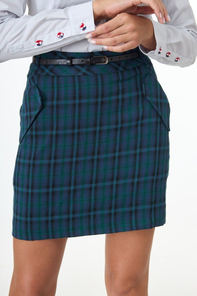 Юбка Anelli 1109 зеленая_клетка - фото 2
