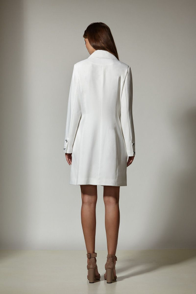 Деловое платье: двубортное из костюмной ткани и цветком ручной работы Rosheli 1036 - фото 2