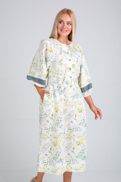 Платье FloVia 4096 цветы_на_белом - фото 2