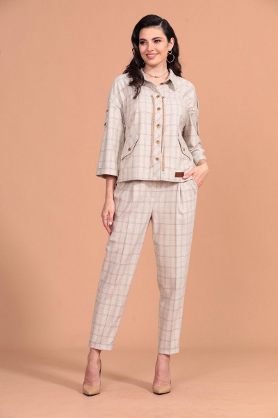 Брюки, жакет Твой имидж 1402 молочный - фото 1