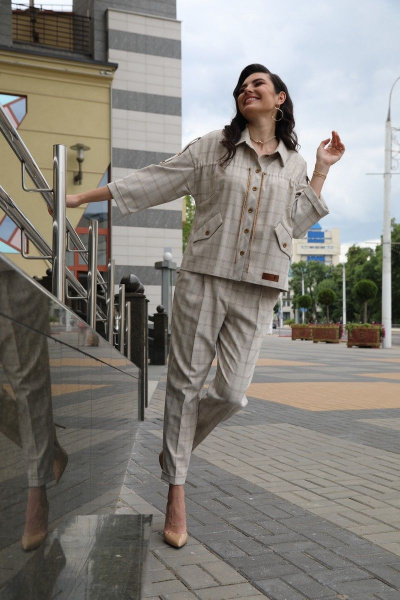 Брюки, жакет Твой имидж 1402 молочный - фото 3