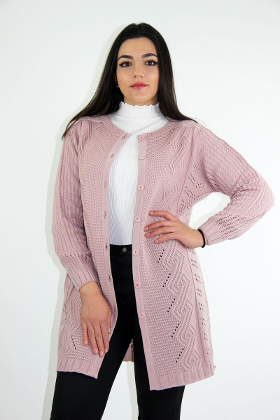 Жакет кружевной с регланом и пуговицами розовый Полесье С2503-20 1С1065-Д43 158,164 клевер - фото 1