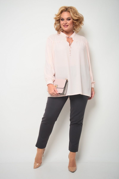 Блуза Michel chic 760 бледно-розовый - фото 3