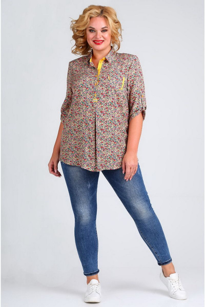 Блуза Таир-Гранд 62274-1 желто-зеленый - фото 3