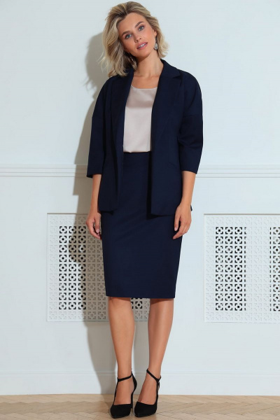 Блуза, жакет, юбка LeNata 32197 темно-синий - фото 3