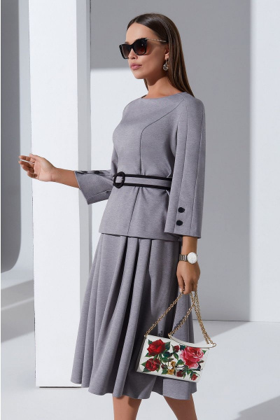 Джемпер, юбка Lissana 4282 серый - фото 2