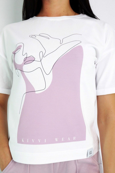 Футболка с подворотом из хлопка для ежедневного стиля Kivviwear 4026.08 - фото 5