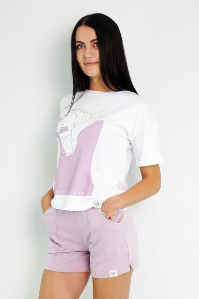 Футболка с подворотом из хлопка для ежедневного стиля Kivviwear 4026.08 - фото 2