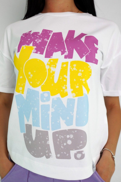 Футболка с рукавами и принтом из трикотажа для стиля и комфорта Kivviwear 4026.11 - фото 6