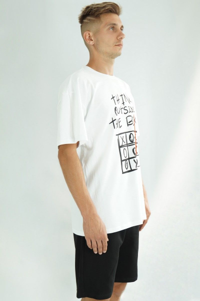 Футболка оверсайз с длинным рукавом и горловиной Kivviwear 1001.03 - фото 3