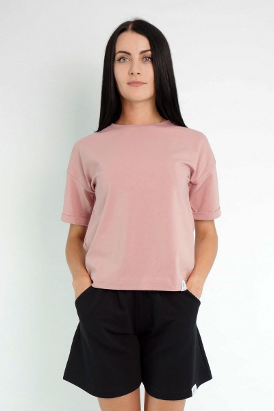 Женские оверсайз шорты с расширением к низу из футера Kivviwear 4027 черный - фото 4