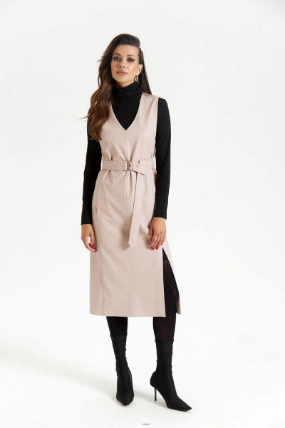 Сарафан SODA 620 бежевый - фото 1