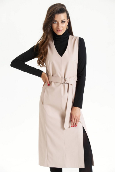 Сарафан SODA 620 бежевый - фото 2