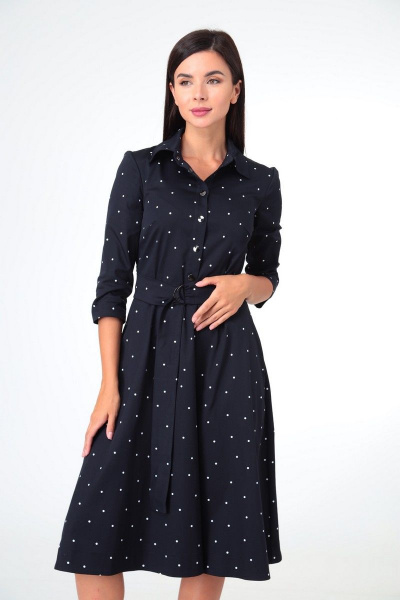Платье Sisters Solonko Т-30 синий_горох - фото 4