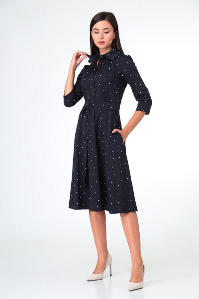 Платье Sisters Solonko Т-30 синий_горох - фото 3