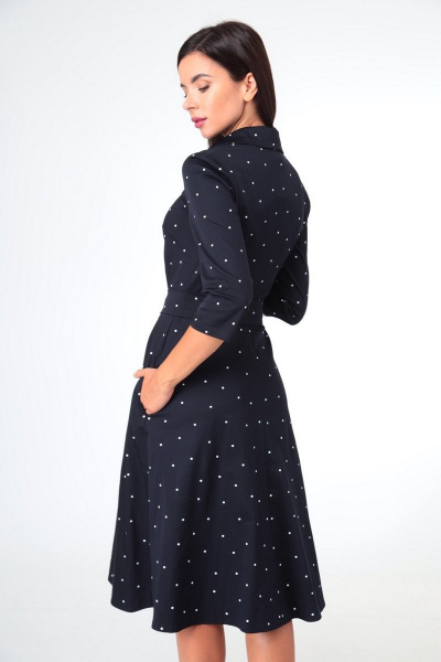 Платье Sisters Solonko Т-30 синий_горох - фото 5