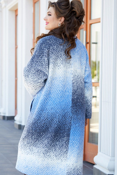 Пальто Vittoria Queen 14573 голубой - фото 6