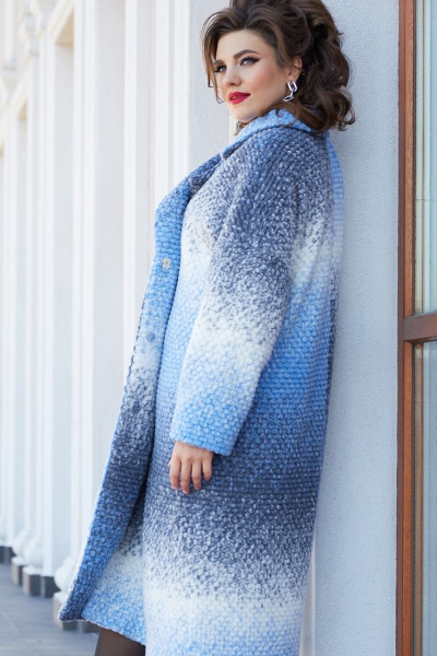 Пальто Vittoria Queen 14573 голубой - фото 4