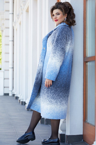 Пальто Vittoria Queen 14573 голубой - фото 3