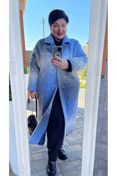 Пальто Vittoria Queen 14573 голубой - фото 7