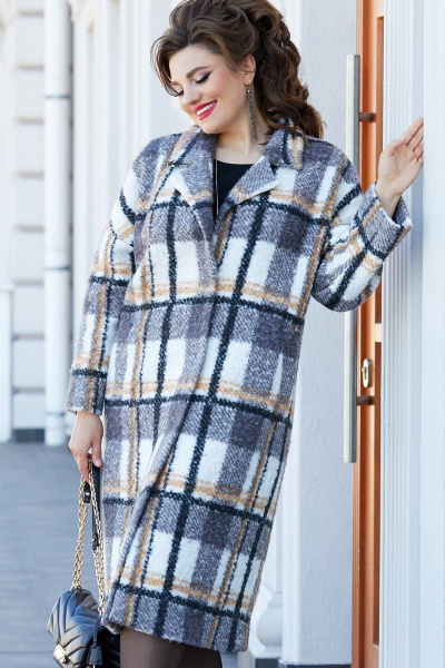 Пальто Vittoria Queen 14233 клетка - фото 3