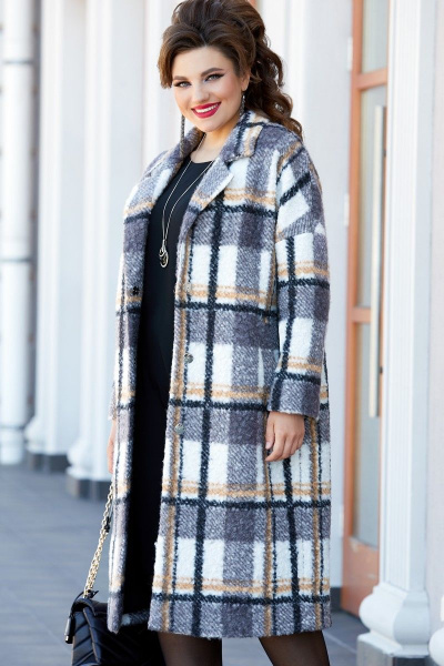 Пальто Vittoria Queen 14233 клетка - фото 1