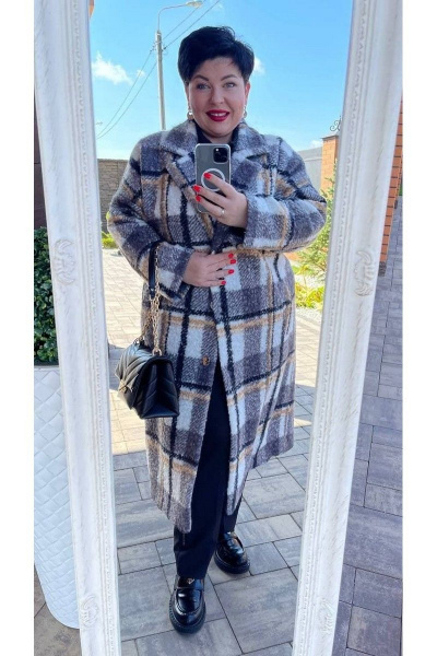 Пальто Vittoria Queen 14233 клетка - фото 6