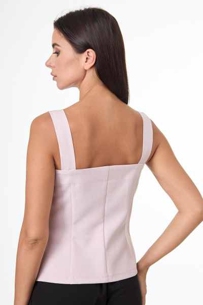Базовый топ из текстиля с декоративными бретелями Anelli 544 розовый - фото 6