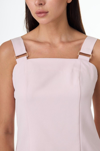Базовый топ из текстиля с декоративными бретелями Anelli 544 розовый - фото 4