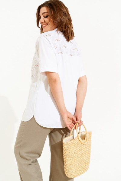 Блуза, брюки ELLETTO old 5146 белый-беж - фото 6