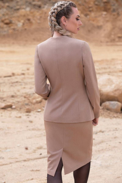 Жакет и юбка деловые полуприлегающего силуэта из текстиля Golden Valley 6494 розовый - фото 3