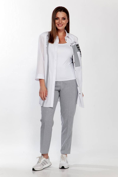 Демисезонный костюм блуза и брюки в клетку на каждый день Belinga 2182 - фото 3