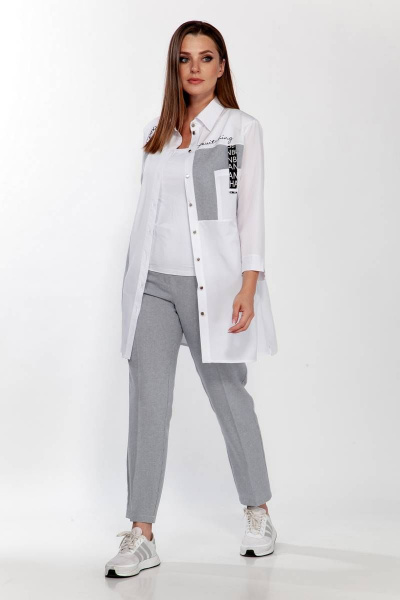 Демисезонный костюм блуза и брюки в клетку на каждый день Belinga 2182 - фото 1