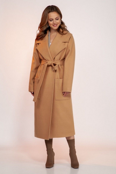 Пальто Dilana VIP 1766 песочный - фото 1
