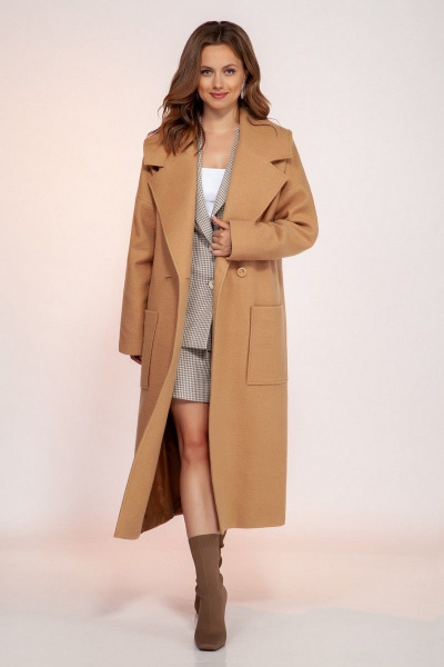 Пальто Dilana VIP 1766 песочный - фото 2