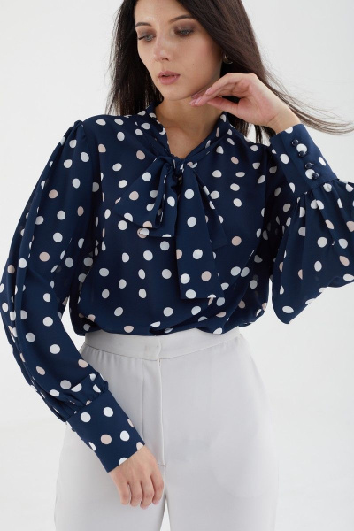 Блуза MALI 621-074 синий_горошек - фото 7