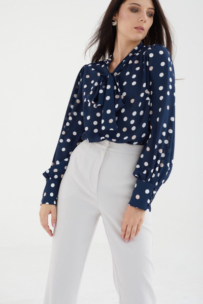 Блуза MALI 621-074 синий_горошек - фото 5
