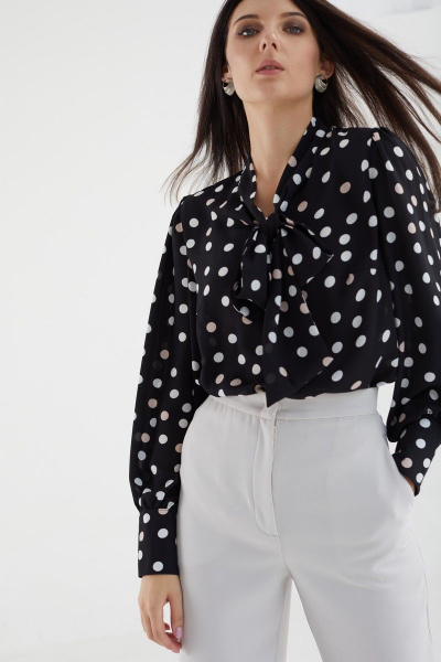 Блуза MALI 621-074 черный_горошек - фото 5