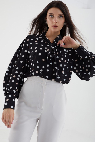 Блуза MALI 621-074 черный_горошек - фото 2
