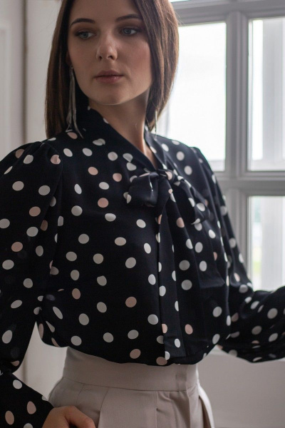 Блуза MALI 621-074 синий_горошек - фото 11
